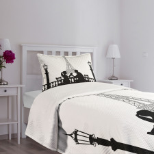 Couple in Dinner Paris Bedspread Set