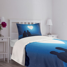 Couple Silhouette Bedspread Set