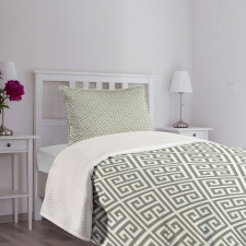 Geometric Sage Green Bedspread Set