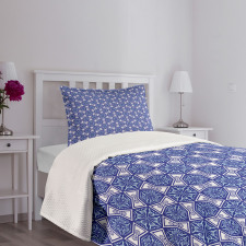 Blue Mosaic Bedspread Set