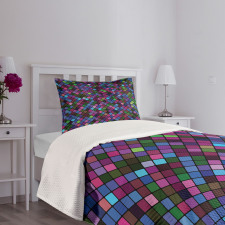 Mosaic Pixel Pattern Bedspread Set