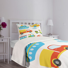 Transportation Kids Theme Bedspread Set