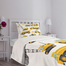 Construction Vehicles Bedspread Set