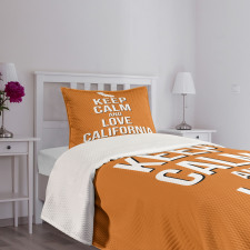 Love California Map Bedspread Set