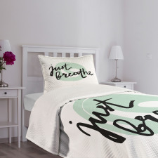 Modern Brush Words Bedspread Set