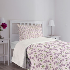 Retro Violets Buds Bedspread Set