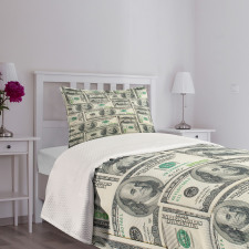 Bills with Ben Franklin Bedspread Set