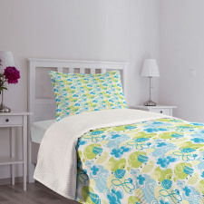 Pastel Whimsical Doodle Bedspread Set