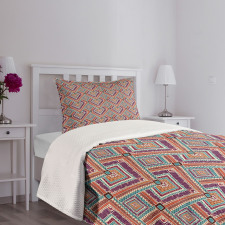 Colorful Rhombus Motif Bedspread Set