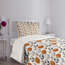 Football and Basketball Bedspread Set