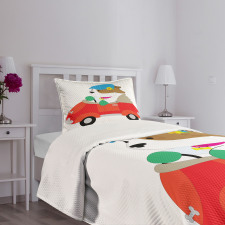 Puppy Driving Cap Bedspread Set