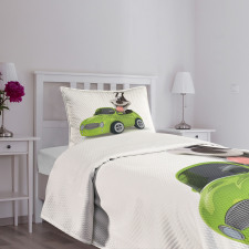 Fun Dog Sports Car Bedspread Set