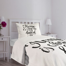 Monochrome Text Bedspread Set