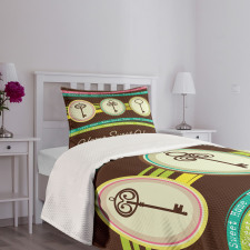 Circular Frame Keys Bedspread Set