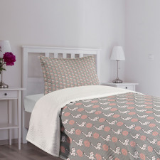 Cartoon Flora Fauna Bedspread Set