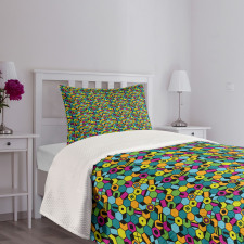 Hexagonal Geometric Bedspread Set