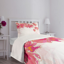 Contour Drawing Orchids Bedspread Set