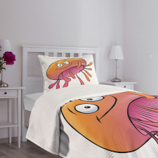 Funny Jellyfish Bedspread Set