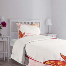 Abstract Floral Pink Bedspread Set