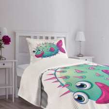 Vibrant Color Bubble Fish Bedspread Set