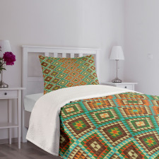 Retro Folk Accents Bedspread Set