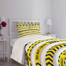 Caution Tapes Pattern Bedspread Set