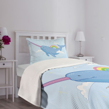 Flying Whale Bedspread Set