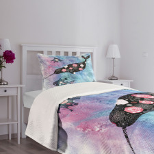 Floral Whale and Fish Bedspread Set