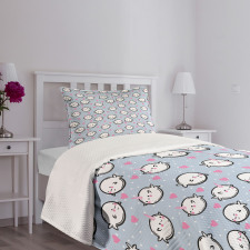 Cartoon Whales Bedspread Set