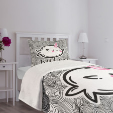 Abstract Whale Motif Bedspread Set