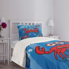 Funny Underwater Mascots Bedspread Set