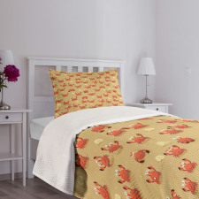 Playful Fauna on Beach Bedspread Set