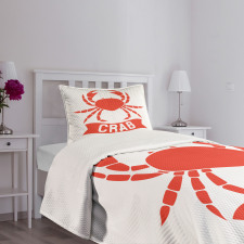 Shellfish Animal in Red Bedspread Set