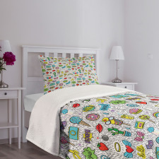 Pop Art Cartoon Bedspread Set