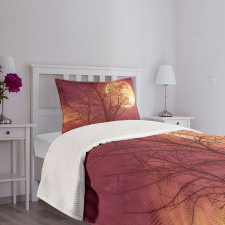 Moon Sky Dead Tree Bedspread Set