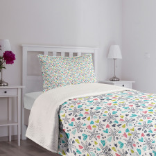 Aquatic Animal Doodle Bedspread Set