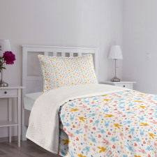 Baby Bunnies Flowers Bedspread Set