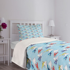 Sketch Planes Bedspread Set