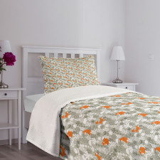 Doodle Style Forest Design Bedspread Set