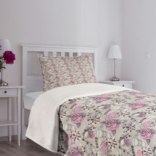 Romantic Roses Birds Bedspread Set