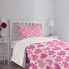 Pink Romantic Motifs Bedspread Set