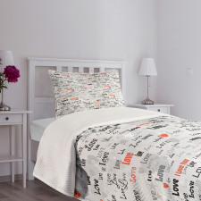 I Love You Hearts Bedspread Set