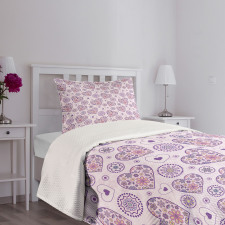 Hearts with Flowers Bedspread Set