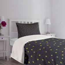 Yellow Stars and Dots Bedspread Set