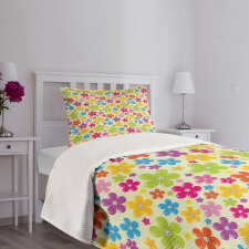 Sixties Hippie Flowers Bedspread Set