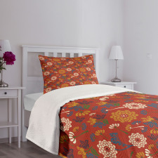 Flower Silhouettes Bedspread Set