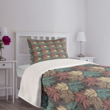 Colorful Foliage Leaves Bedspread Set