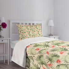 Hawaiian Aloha Hibiscus Bedspread Set