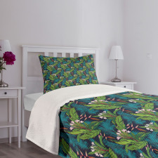 Tropical Jungle Pattern Bedspread Set