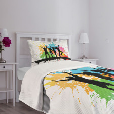 Dance Party People Colors Bedspread Set